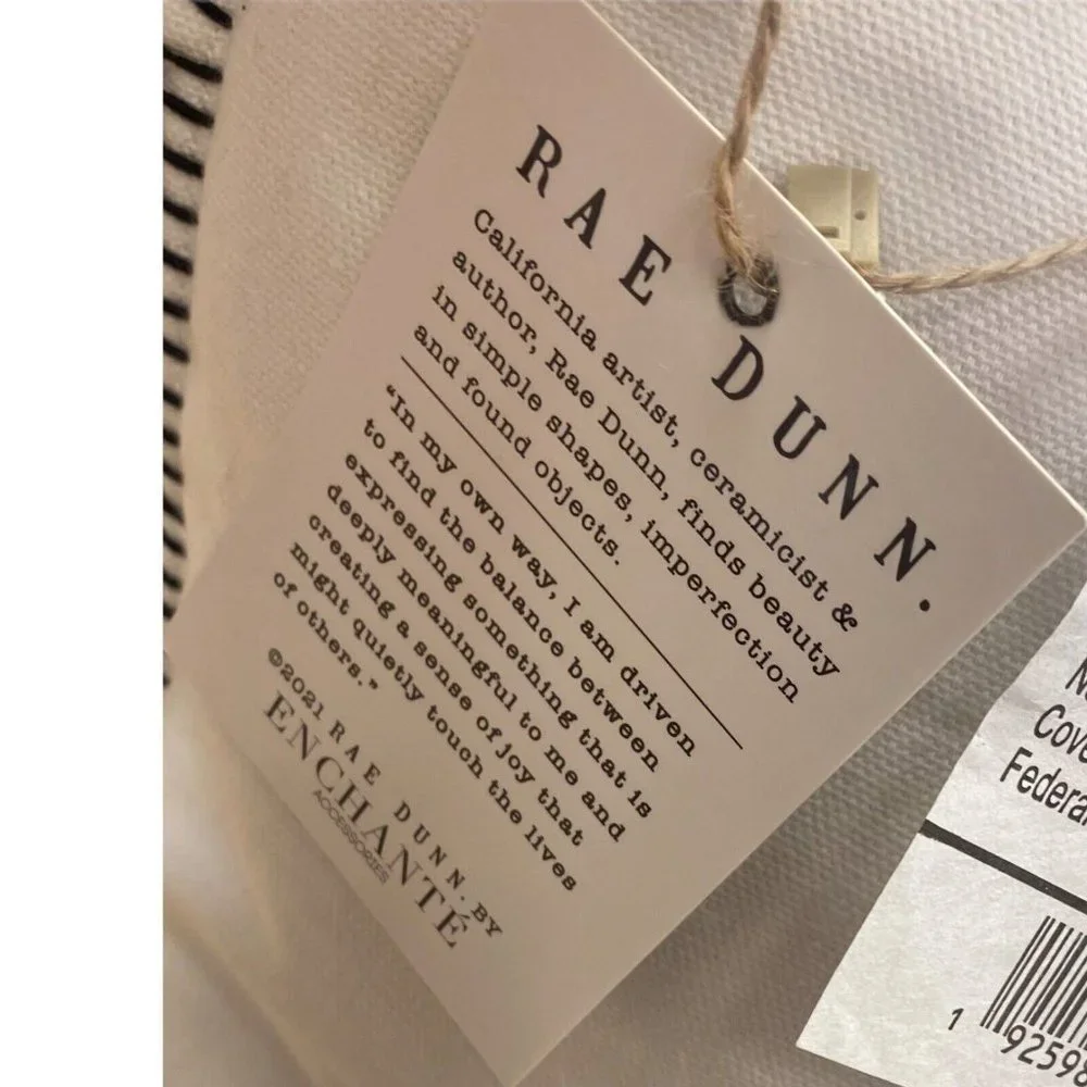 Rae Dunn Fall Throw Pillow FARM FRESH PUMPKINS Blue‎ Pickup Truck NWT 20”x20”